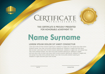 Luxury horizontal certificate template Royalty Free Vector