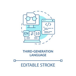 third-generation programming language turquoise vector