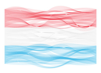 wave line flag of luxembourg vector