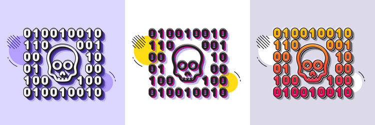 binary code line icon cyber attack sign halftone vector image