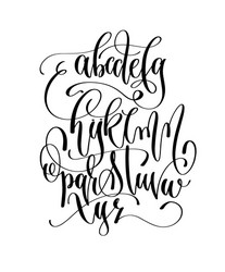 black and white hand lettering alphabet design vector