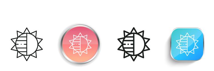 brightness icon thin linear regular and button vector image