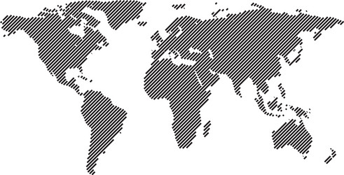 Global world map isolated on white background Vector Image