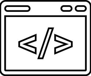 programming code outline icon line art vector image