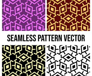 Snowflake seamless pattern with 4 color vector