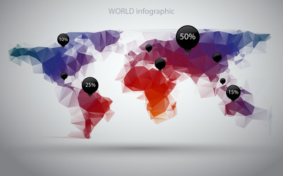 World map infographic vector