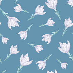 random seamless pattern with simple light crocus vector image