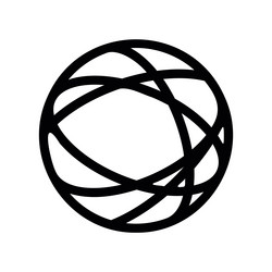 abstract outline globe icon with dynamic vector image