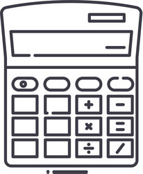 calc icon linear isolated thin line vector