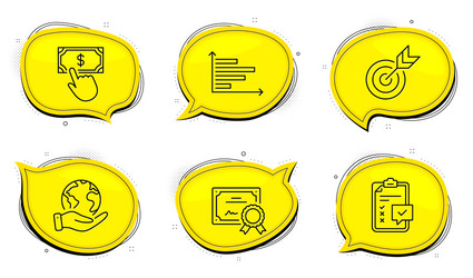 checklist horizontal chart and payment click vector image