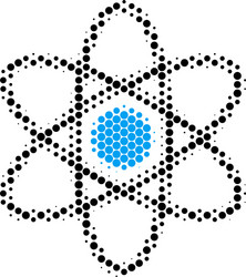 Halftone dot atom icon vector