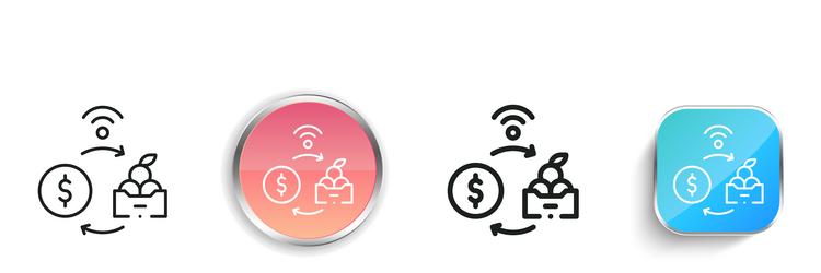 harvest icon thin linear regular and button style vector image