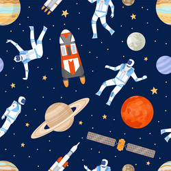 outer space seamless pattern print with dancing vector image