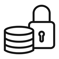 secure data base icon mark in filled style vector image