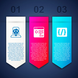 set hacker or coder browser setting vector image