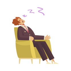 Sleeping in chair composition vector