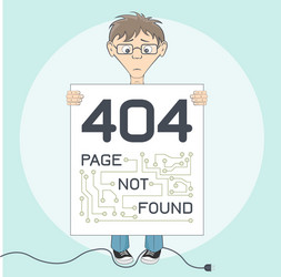 Page with 404 error for website cartoon style vector