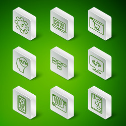 set line web development ui or ux design website vector image