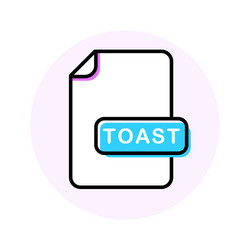 Toast file format extension color line icon vector