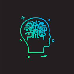 artificial brain intelligence robot icon design vector image