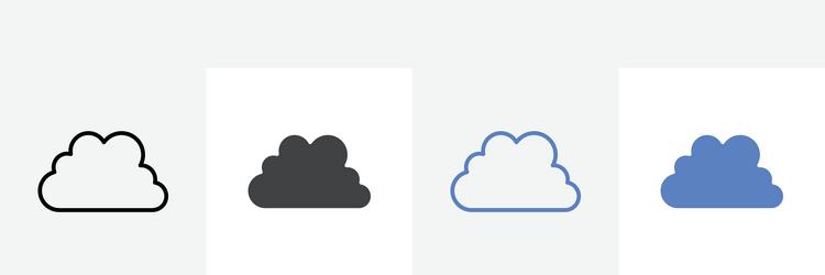cloud icon set use for web ui or app vector image