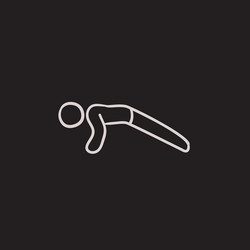 man making push ups sketch icon vector image