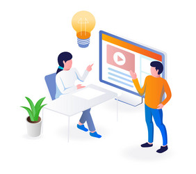 meeting create concept for web layout vector image