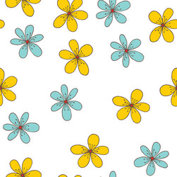 Seamless background pattern with flowers hand vector