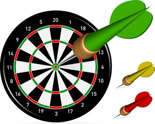 Dartboard with Darts - Game of Precision vector image