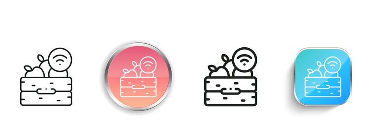 harvest icon thin linear regular and button style vector image