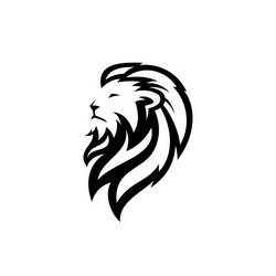 Lion Head Logo Icon - White Background Vector Image