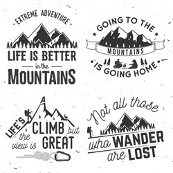 Mountain Quotes - Wander & View Vector Image