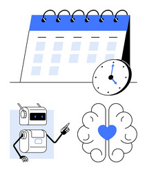 planning and time management with robotics ai vector image