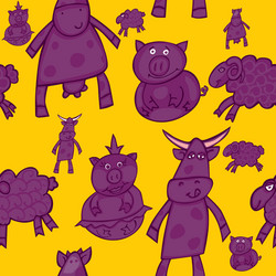 Seamless animals vector