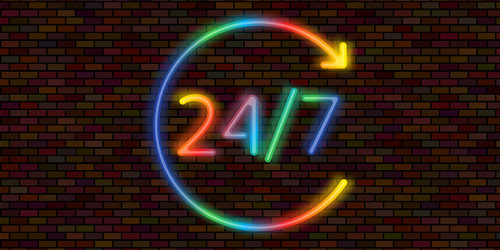 twenty four hour with arrow loop icon 24 hours vector image