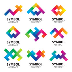 Collection of abstract logos the modules vector