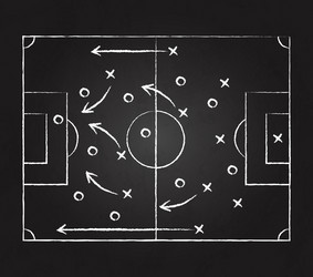 dark board background with football tactics vector