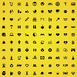 happiness 100 icons universal set for web and ui vector image
