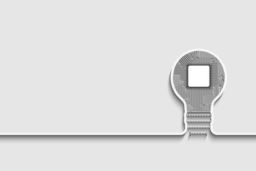 light bulb idea icon with circuit board inside vector image