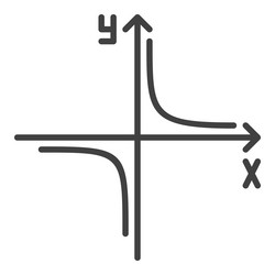 Math graph with arrows concept outline icon vector