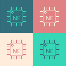 pop art line computer processor vector image