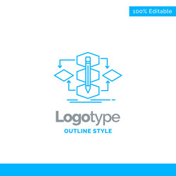 Blue logo design for algorithm method vector