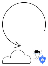 cloud computing with user authentication and data vector image