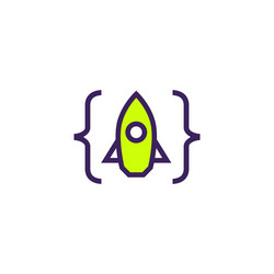 Code Launch Rocket Icon vector image