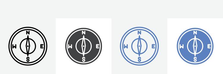 compass icon set use for web ui or app vector image