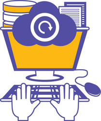 computer and data center design vector image