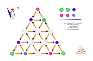 Matchstick Logic Puzzle - Spatial Reasoning vector image
