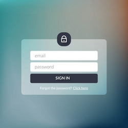 Member login form interface for web page site vector