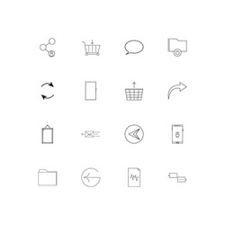network and database linear thin icons set vector image