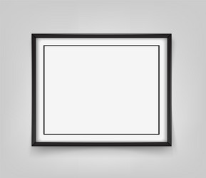 Rectangular black frame on grey background vector